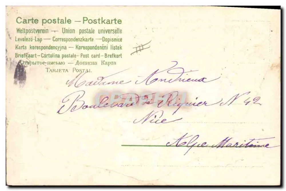 Carta de desejo de Natal — mala decorada com visco — editor não identificado - Verso