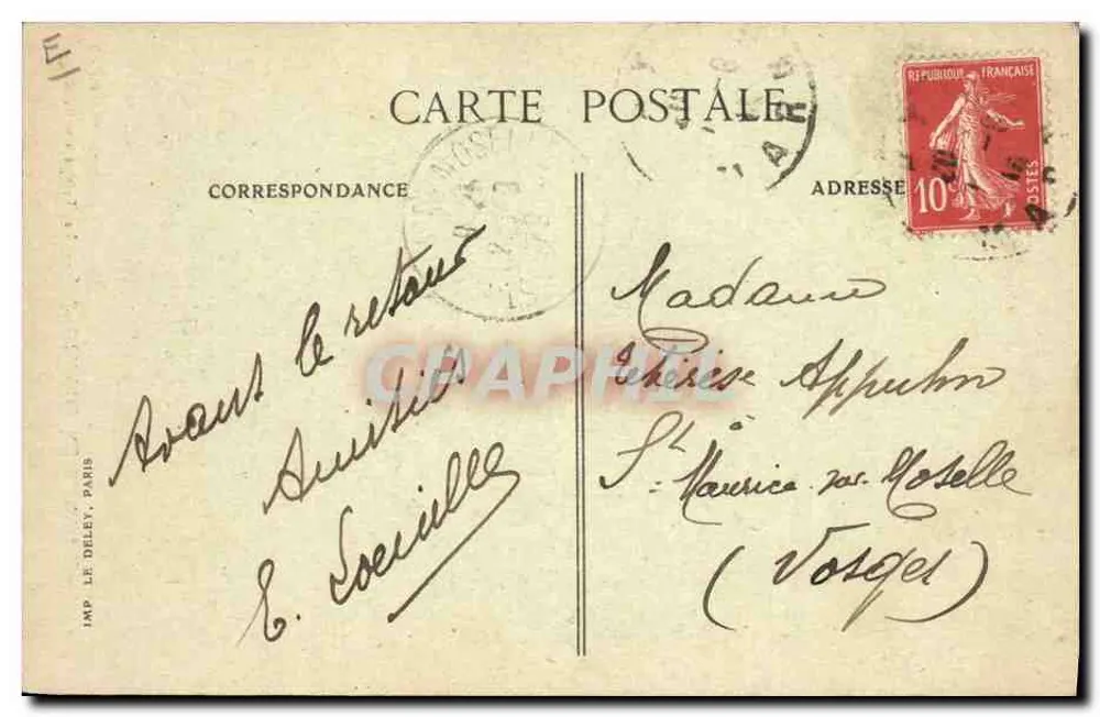 Traubenlese in der Champagne — Das Sortieren der Trauben — Imp. Le Deley, Paris, n°12 - Rückseite