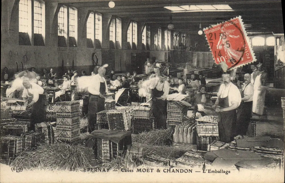 Epernay — Caves Moët & Chandon — Das Verpacken - Vorderseite