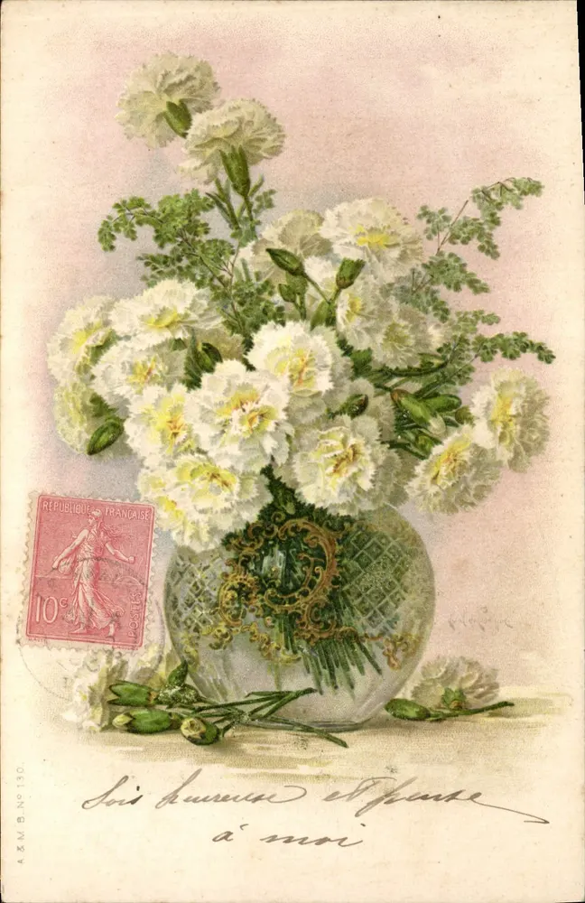Buquê de margaridas — A&M B. N°130 — editor A&M - Frente
