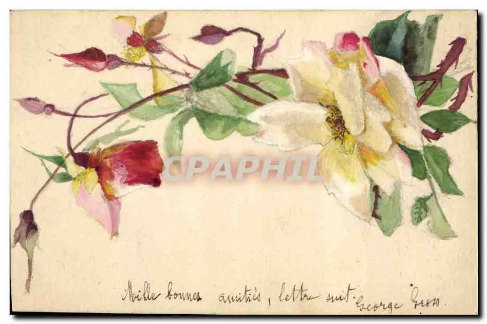 Rosas — aquarela — George Gross - Frente