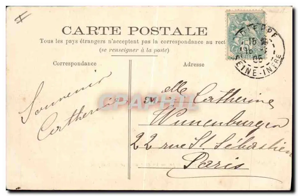 Dieppe — Das Meer an einem stürmischen Tag — F. Fardaud, n°73 - Rückseite