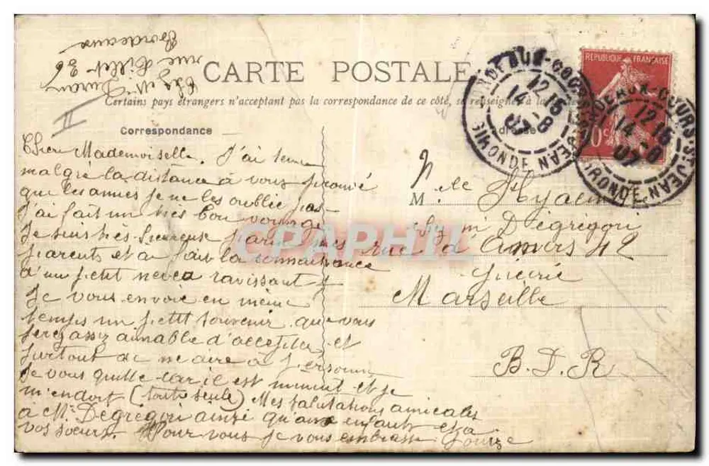 Bordeaux — Le « Cassini » devant l'Exposition — E.W. - Rückseite