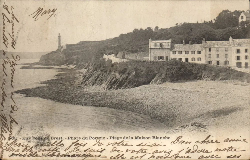 Umgebung von Brest — Leuchtturm Portzic — Strände von Maison Blanche — Verlag A. Duran, St-Hélier, Jersey, Nr. 563 - Vorderseite