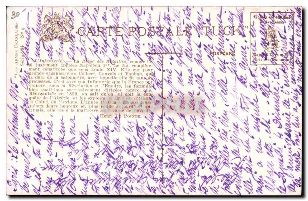 Infantaria francesa — Exército Francês — Tuck - Verso