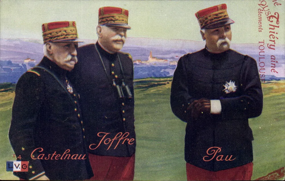 Drei französische Generale — Castelnau, Joffre, Pau — Verlag Thiéry Toulouse - Vorderseite