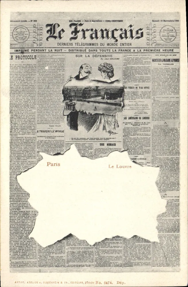 Paris — Der Louvre — Le Français, Nr. 359 — Gedruckt im Atelier H. Guguenheim & Cie - Vorderseite