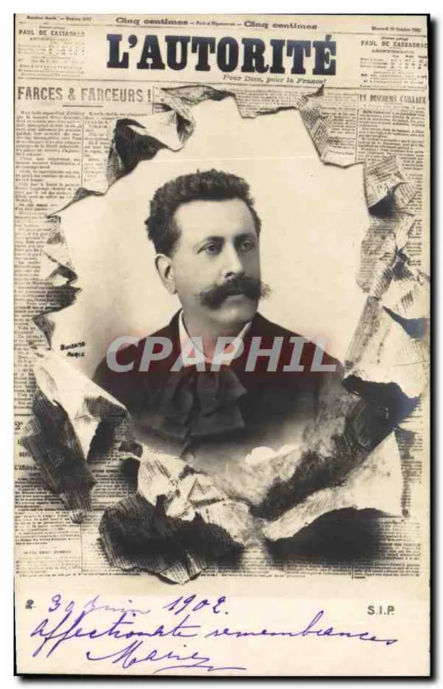 Retrato de homem com bigode — A AUTORIDADE — S.I.P. n°2 - Frente