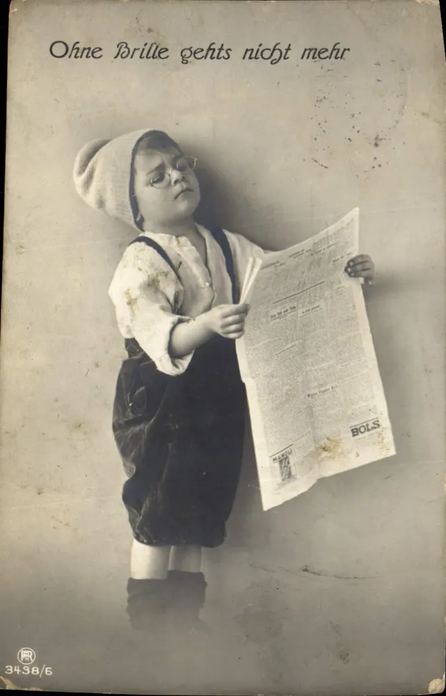 Criança usando óculos — propaganda para óculos — editor BOLS, n° 3438/6 - Frente