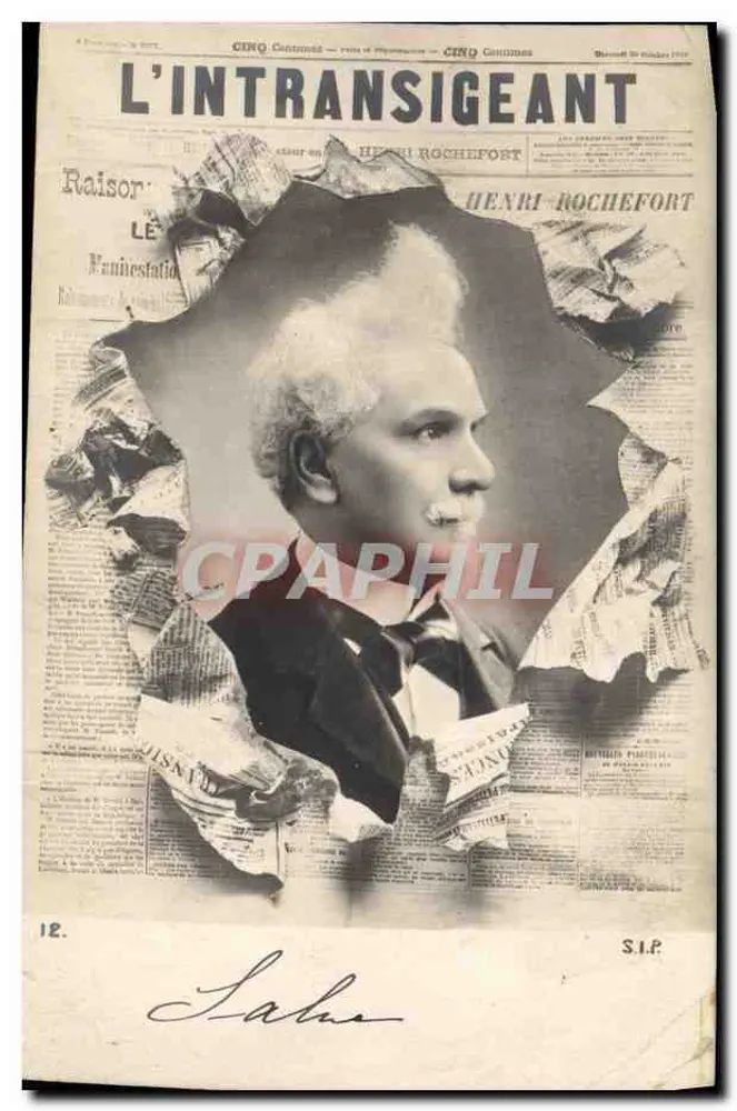 Henri Rochefort — Portrait en buste — S.I.P. n°12 - Frente
