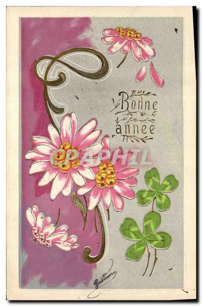 Flores e trevo — Boa Ano — Gustnomy - Frente