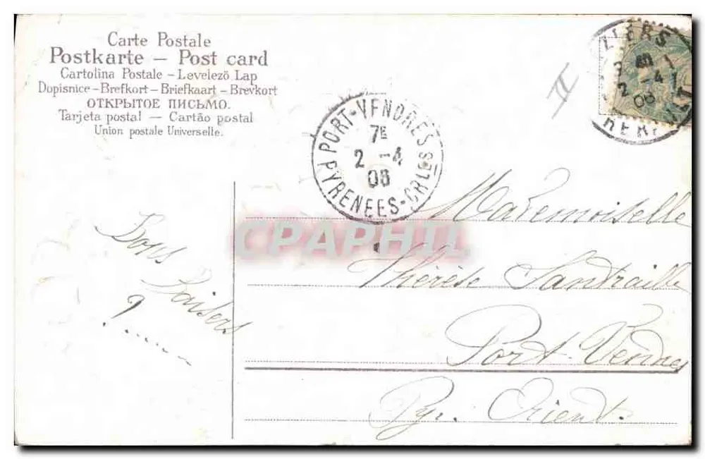Violettblüten — Freundschaft — 1. April — unbekannter Verleger - Rückseite