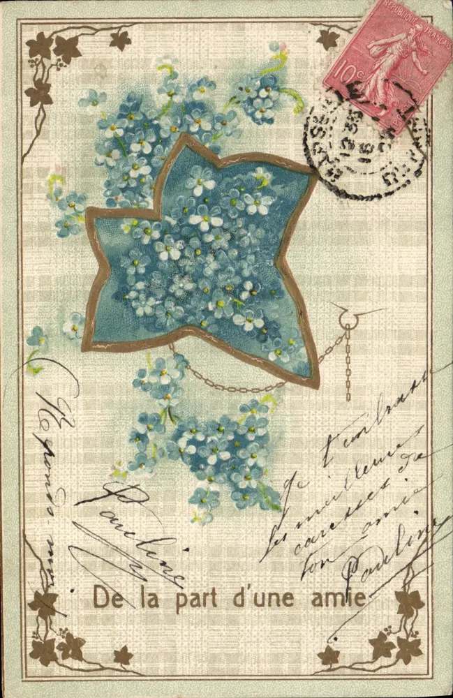 Flores de erva-de-vidro — editor R. F. Éditeurs, Paris — Série 1547 - Frente