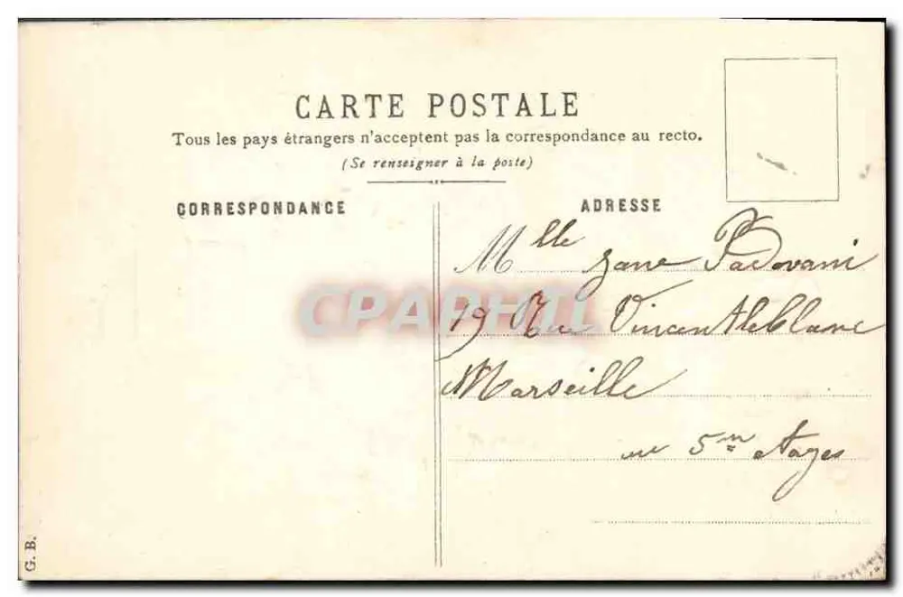 Arranjo de myosotis — 1º de abril — editor G.B. n° 11 - Verso