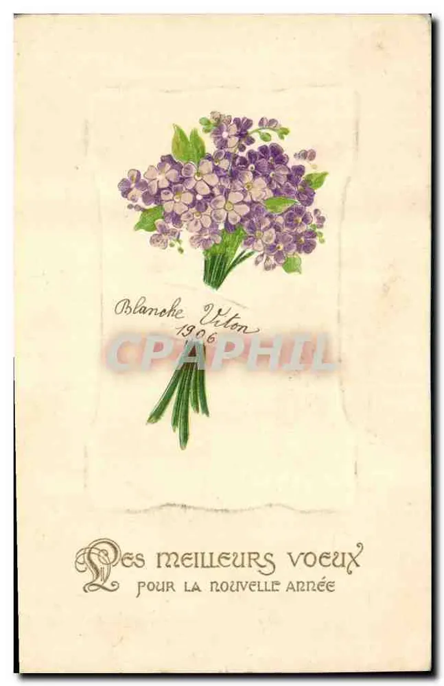 Mata de violetas — Boas-vindas ao novo ano — Blanchoe Vitton 1906 - Frente