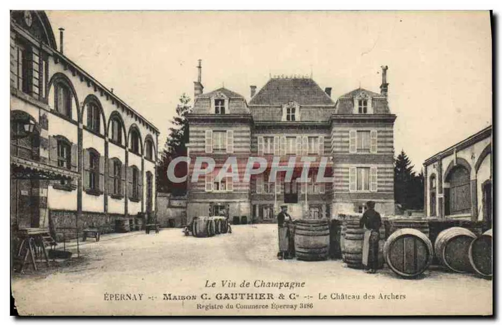 Épernay — Ansicht des Schlosses der Schützen, Haus C. Gauthier & C° — Handelsregister Épernay 3186 - Vorderseite
