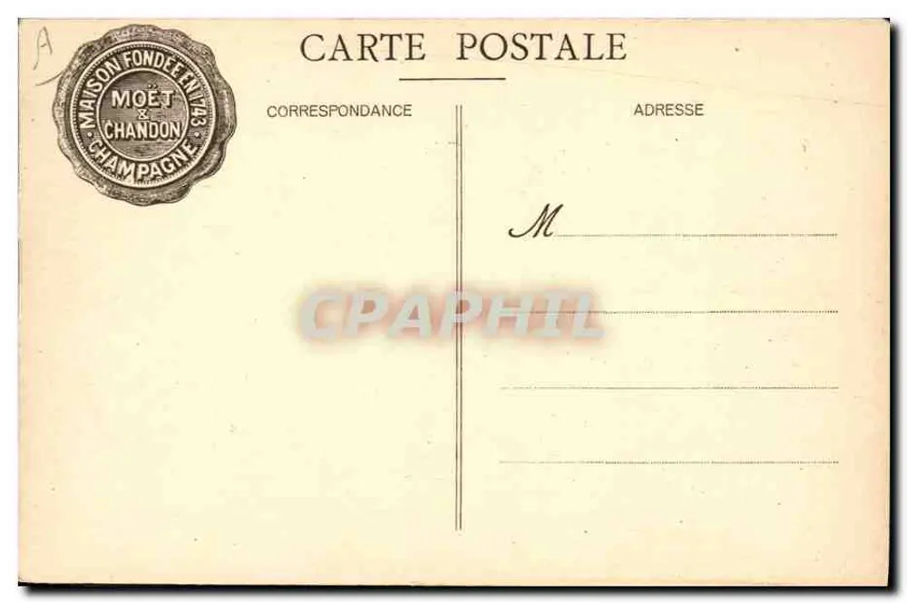 Die Weinlese in Ay-Champagne — Moët et Chandon — Foto. Em. Choque, Verlag Epernay - Rückseite