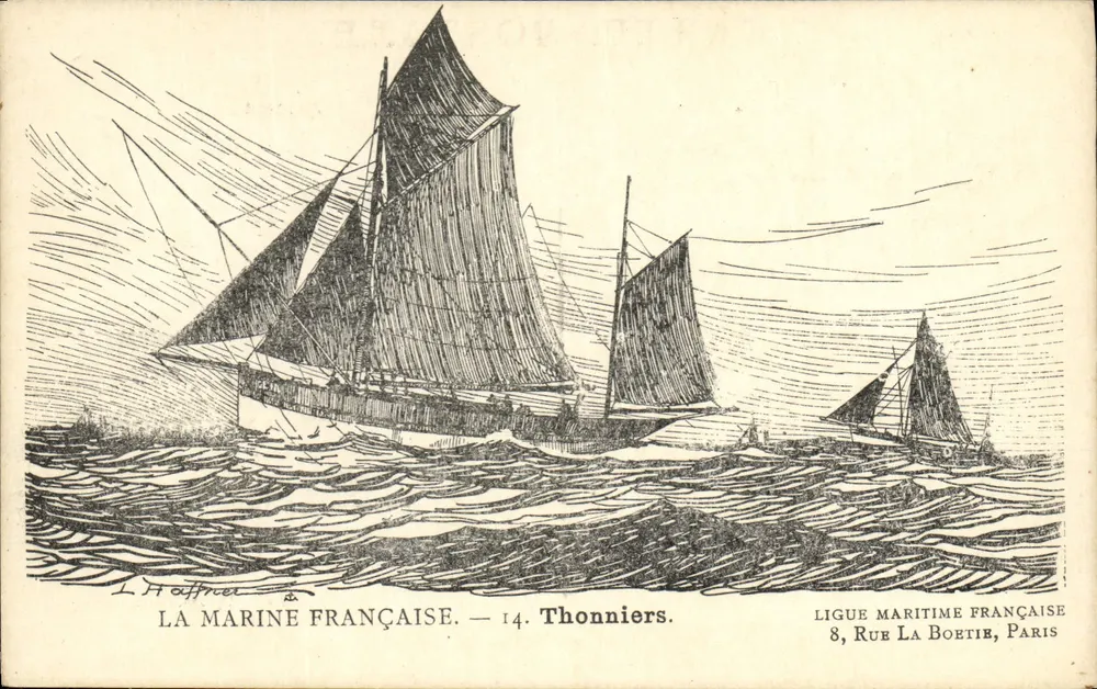 Die französische Marine — 14. Thonniere — Französische Maritime Liga, 8 Rue La Boétie, Paris - Vorderseite