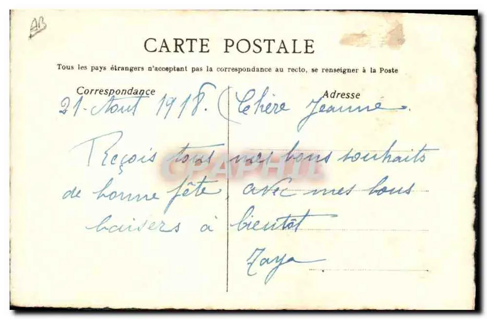 Pensamento (Lembrança) — Grampencis, 14 rue des Écoles, Paris — poema de V. Hugo - Verso