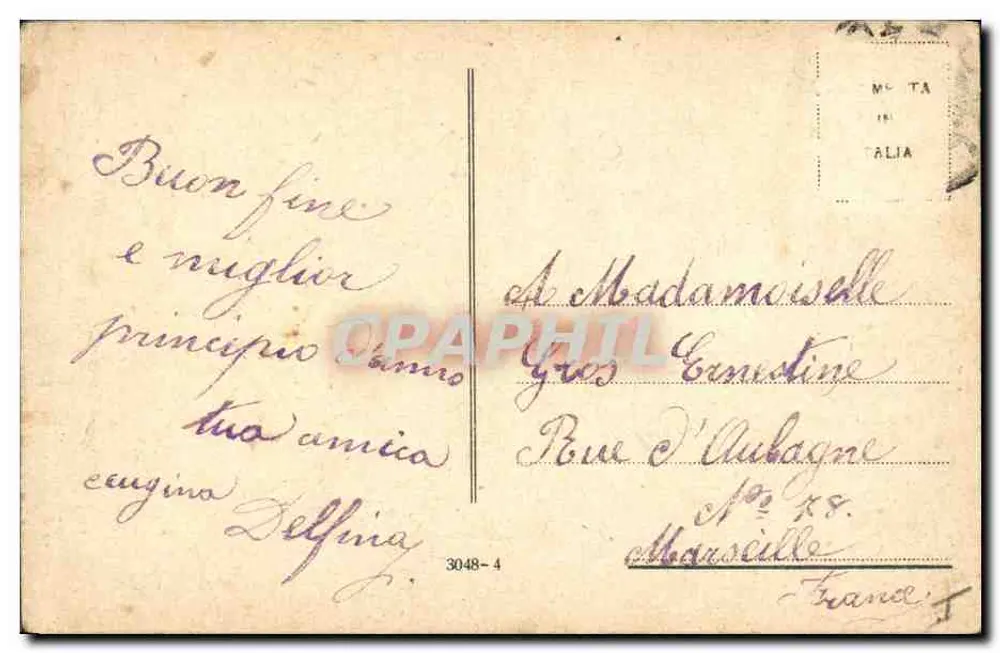 Flores de pâquerettes — ilustração colorida — editor desconhecido, n° 3048-4 - Verso