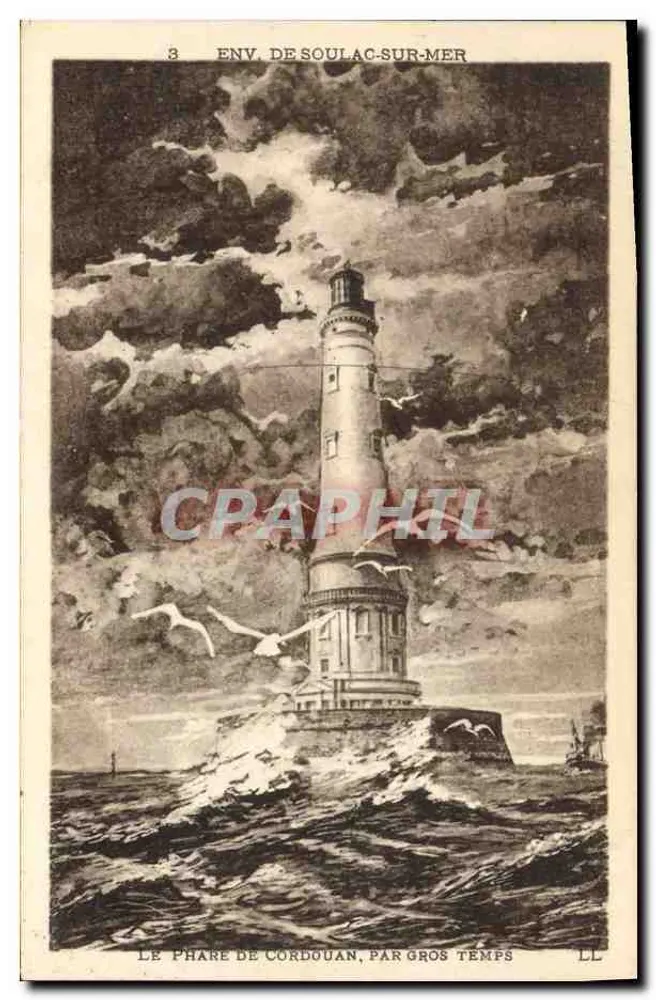 Der Leuchtturm von Cordouan bei Sturm — Env. de Soulac-sur-Mer — LL - Vorderseite