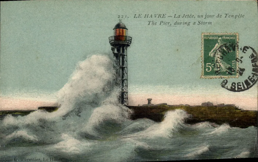 Le Havre — Die Mole, ein stürmischer Tag — G. Forestier, Le Havre - Vorderseite