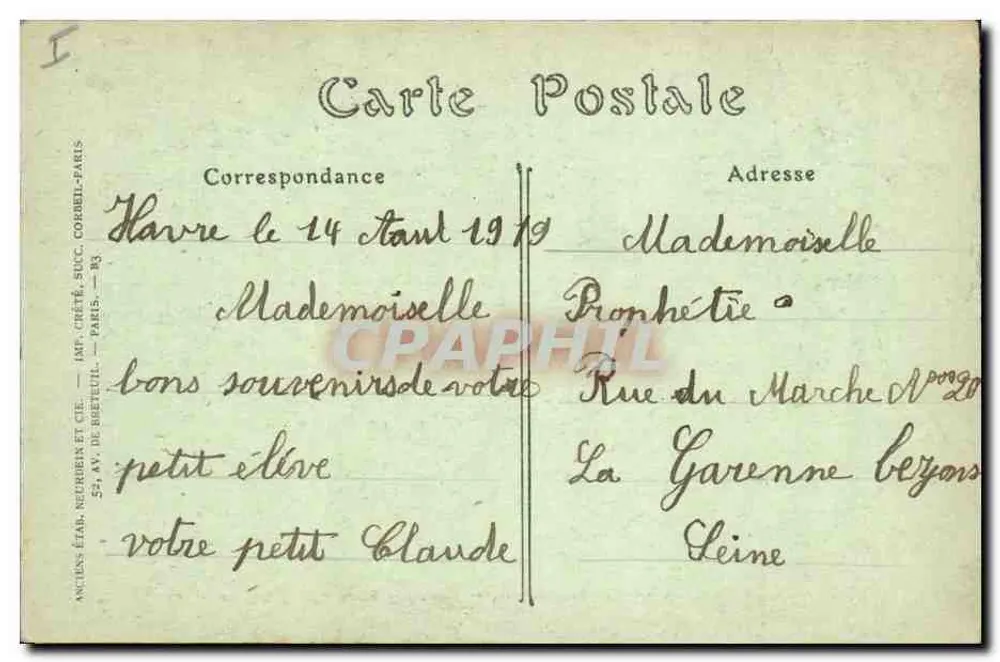 Le Havre — Die Mole an einem stürmischen Tag — Jhe. Verlag Jhe. Nr. 24 - Rückseite
