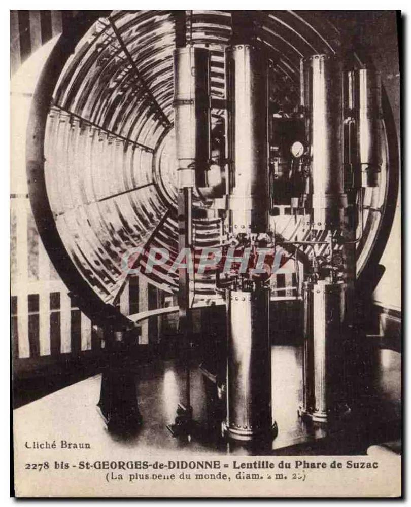 Linse des Leuchtturms Suzac — St-Georges-de-Diddonne — Cliché Braun n°2278 - Vorderseite