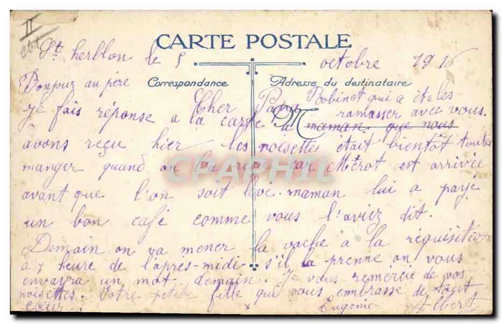 Soldats français avec la mitrailleuse — scène de campagne — éditeur L.V.C. n° 123 - Verso