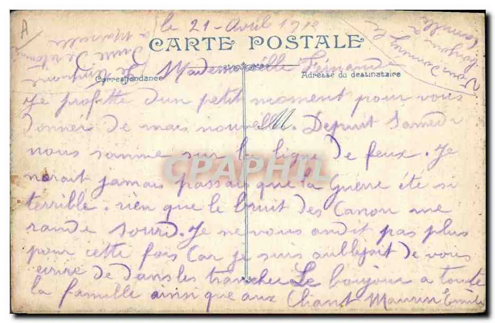 Soldados franceses em halte — O bandeira — L.V.C. - Verso