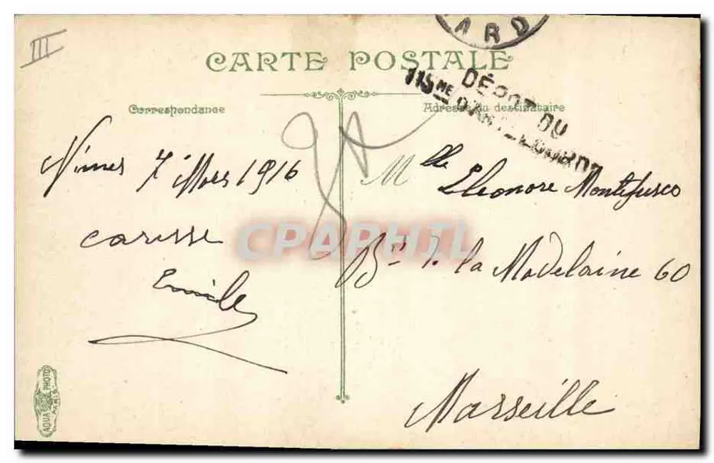 Artillerie — Distribuição de paille — LV & C° - Verso