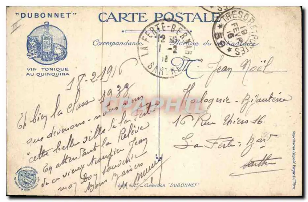 Belgas nas trincheiras — Dubonnet Vinho Tônico ao Quinquina — Editor Dubonnet, n° III - Verso