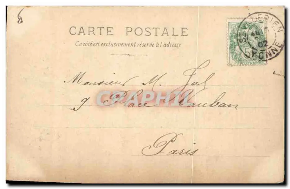 모자 여인 — 신문 배경의 초상 — La Patrie, 파리, 1907년 - 뒷면