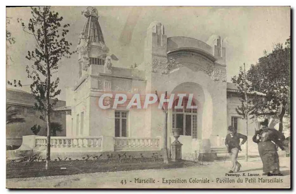 Marseille - Kolonialausstellung - Pavillon des Petit Marseilleais — Phototyp. E. Lacour, Marseille - Vorderseite