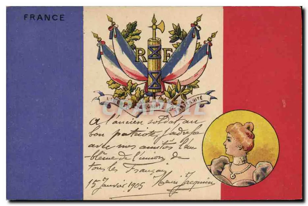 Frankreich — Tricolore und republikanische Symbole — Magasin Général, Marseille - Vorderseite