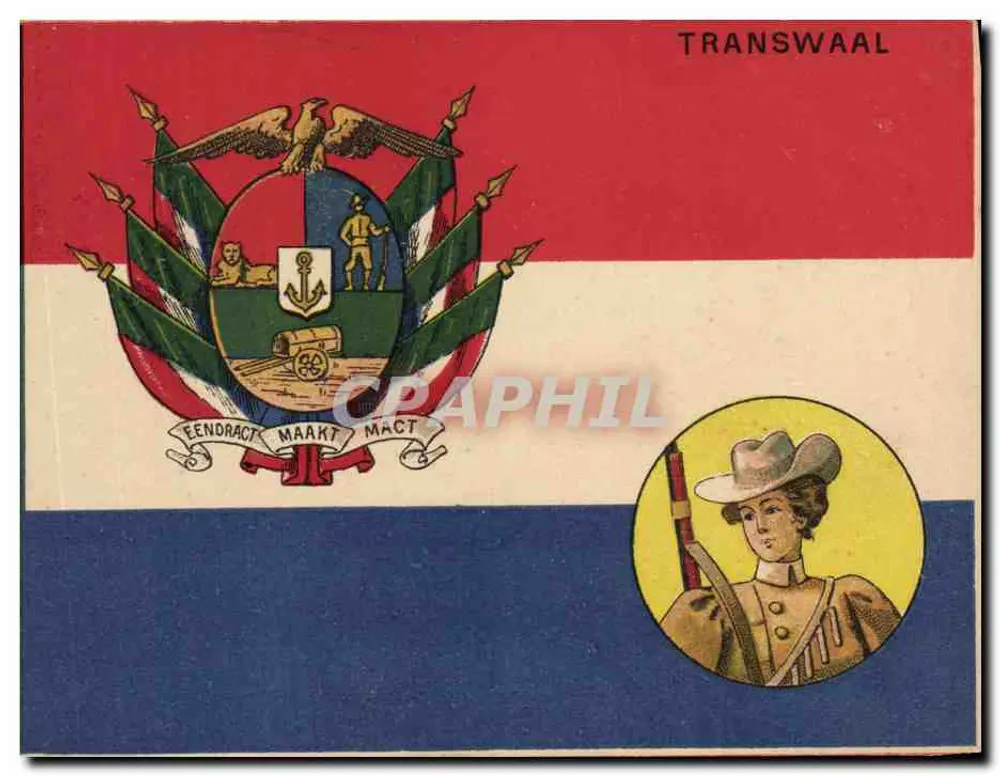 Transwaal — Flagge und Wappen — Generalwarenhandlung, Marseille - Vorderseite