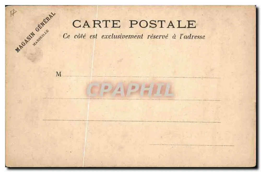 Spagna — bandiera e donna in busto — Magasin Général, Marsiglia - Verso