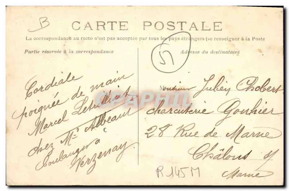 Verzenay — Scène de Vendange — Rabilloud, éditeur - Verso