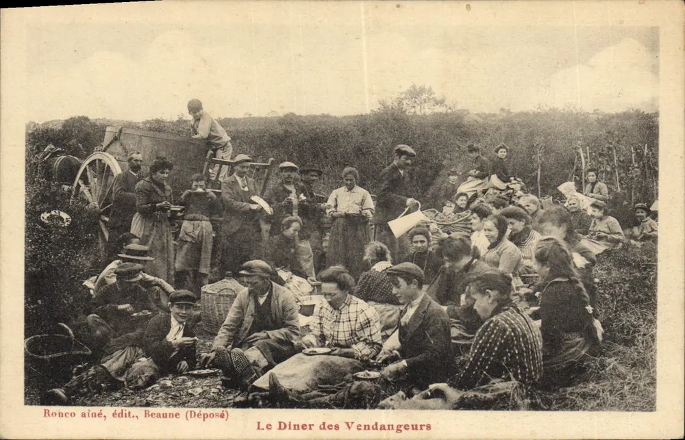 Das Abendessen der Weinleseleute — Ronco aîné, Verlag, Beaune (Deposité) - Vorderseite