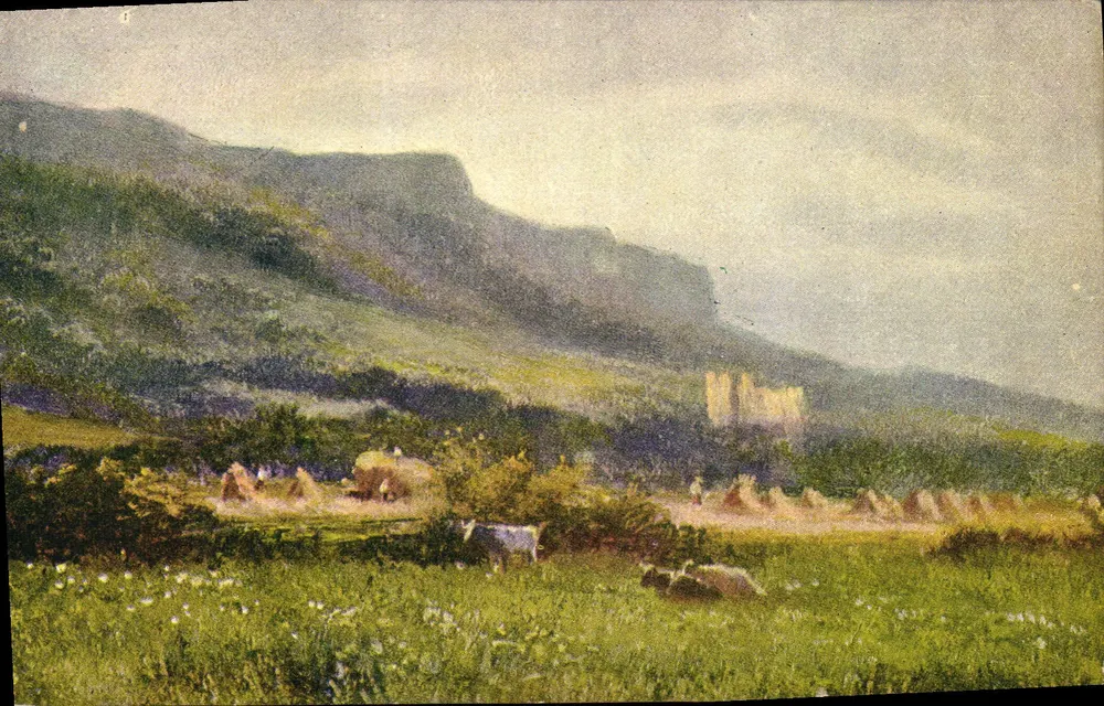Berg — Landschaftsansicht mit Tieren — Edition der Schokoladenfabrik Aiguebelle - Vorderseite
