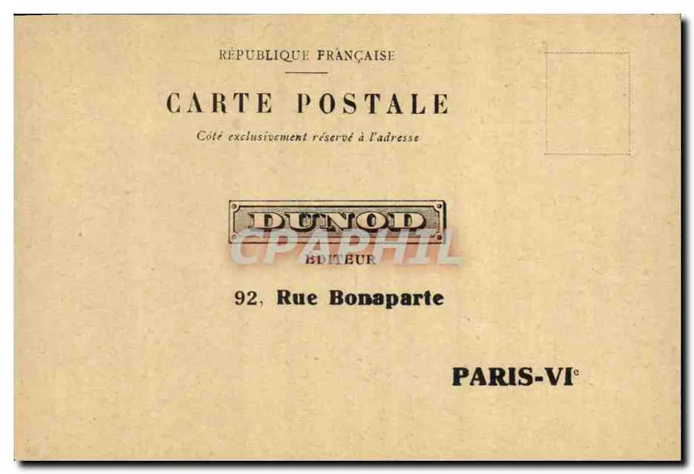 Bildkarte für Bildung — Bibliothek der Wissenschaften und Industrie — Verlag Dunod, Paris-VIe - Vorderseite