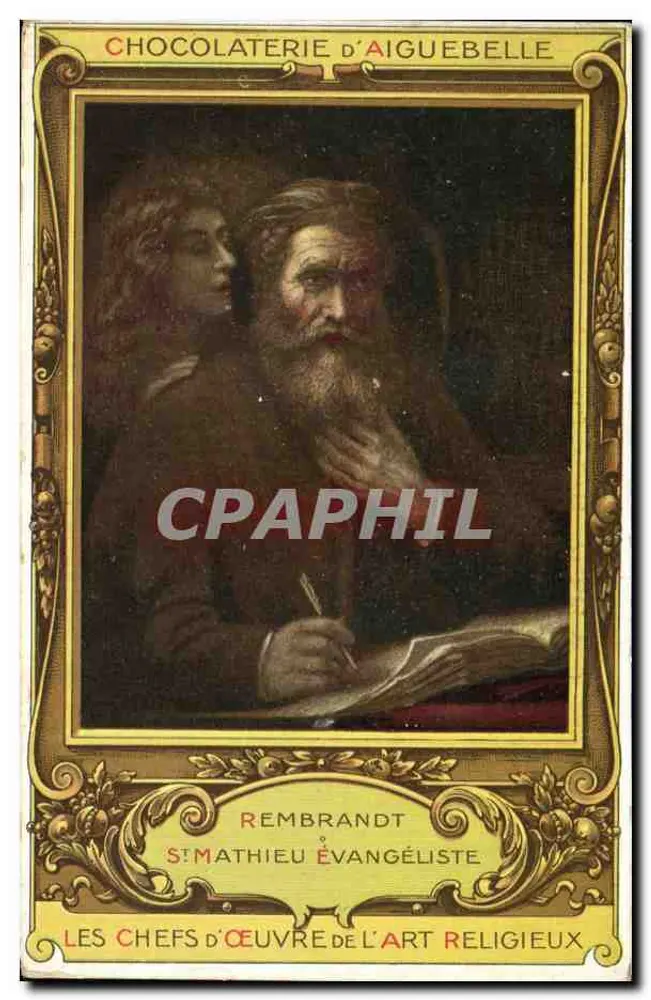 Schokoladenfabrik Aiguebelle — Heiliger Matthäus Evangelist — Verlag: Meisterwerke der religiösen Kunst - Vorderseite
