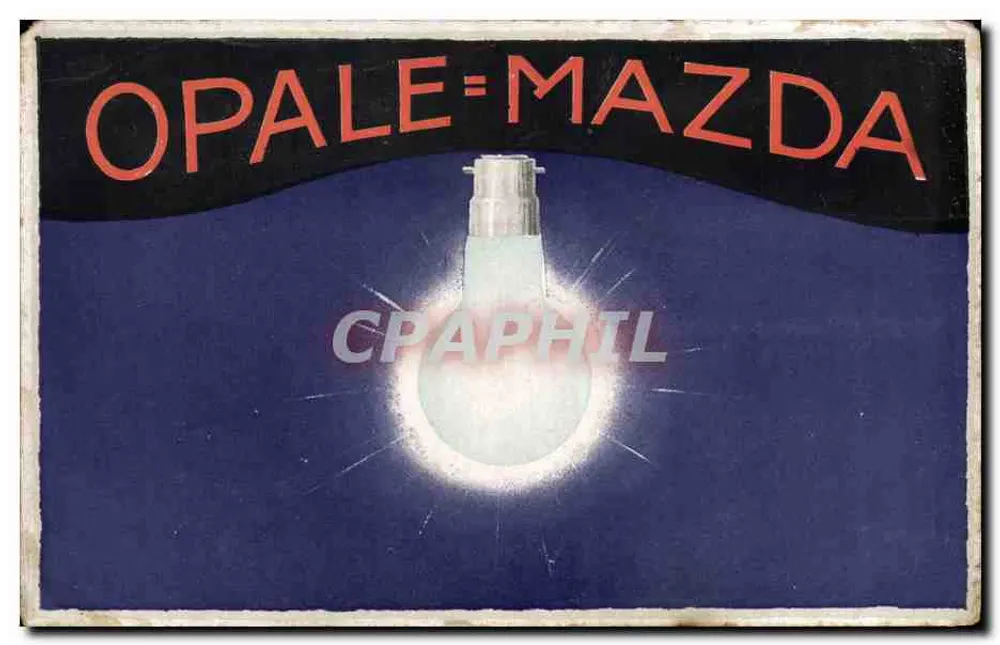 Publicité pour les ampoules Opale-Mazda — éditeur non identifié sur la carte - Frente