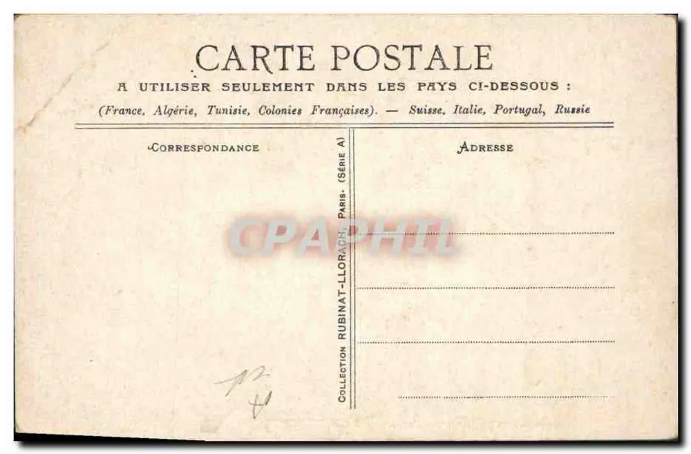 Caricature du Préfet de Police offrant une bouteille d'Eau de RUBINAT — éditeur Bouquet & Berry, Paris - Rewers