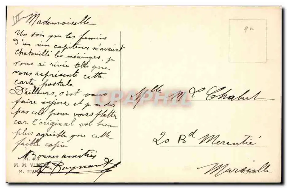 Porträt der Madame Marie Louise Éhabert — Verlag M. M. Viens, Nr. 463 - Rückseite