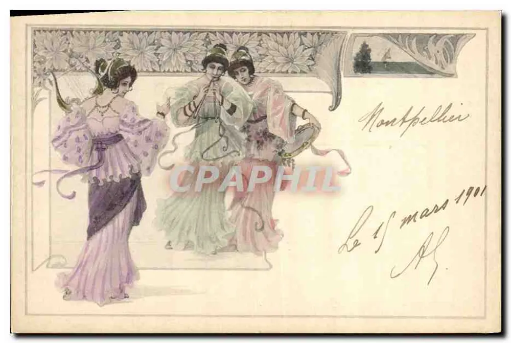 Drei orientalische Tänzerinnen — Montpellier — M. M. Vienne, Verlag Nr. 1248 - Vorderseite