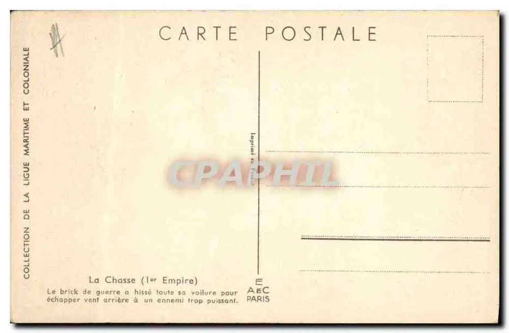 Die Verfolgung (Erster Empire) — Kriegsbrigg — Verleger AEC Paris, Nr. 4 - Rückseite