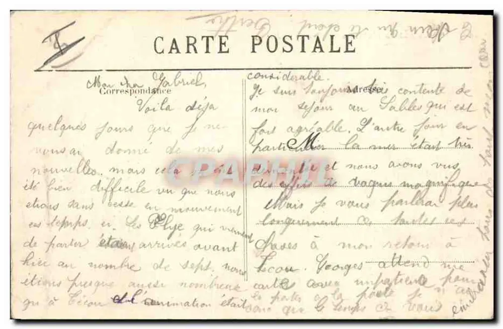 Les Sables d'Olonne — Uma onda do mar — Limousin, editor - Verso