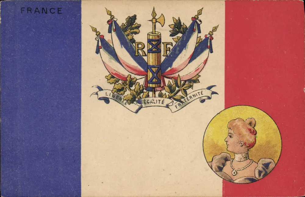 Frankreich — nationales Symbol mit Devise — unbekannter Verlag, Seriennummer nicht sichtbar - Vorderseite