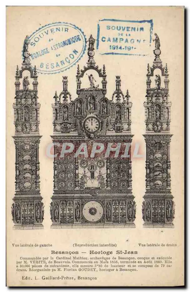 Besançon — Relógio de São João — Éd. L. Gaillard-Prêtre, Besançon - Frente
